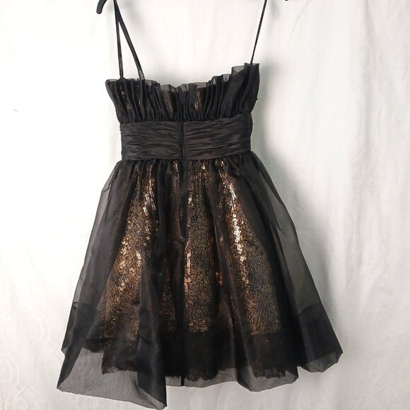 Stunning Black & Gold Formal Mini Gown - Picture 5 of 6